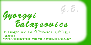 gyorgyi balazsovics business card